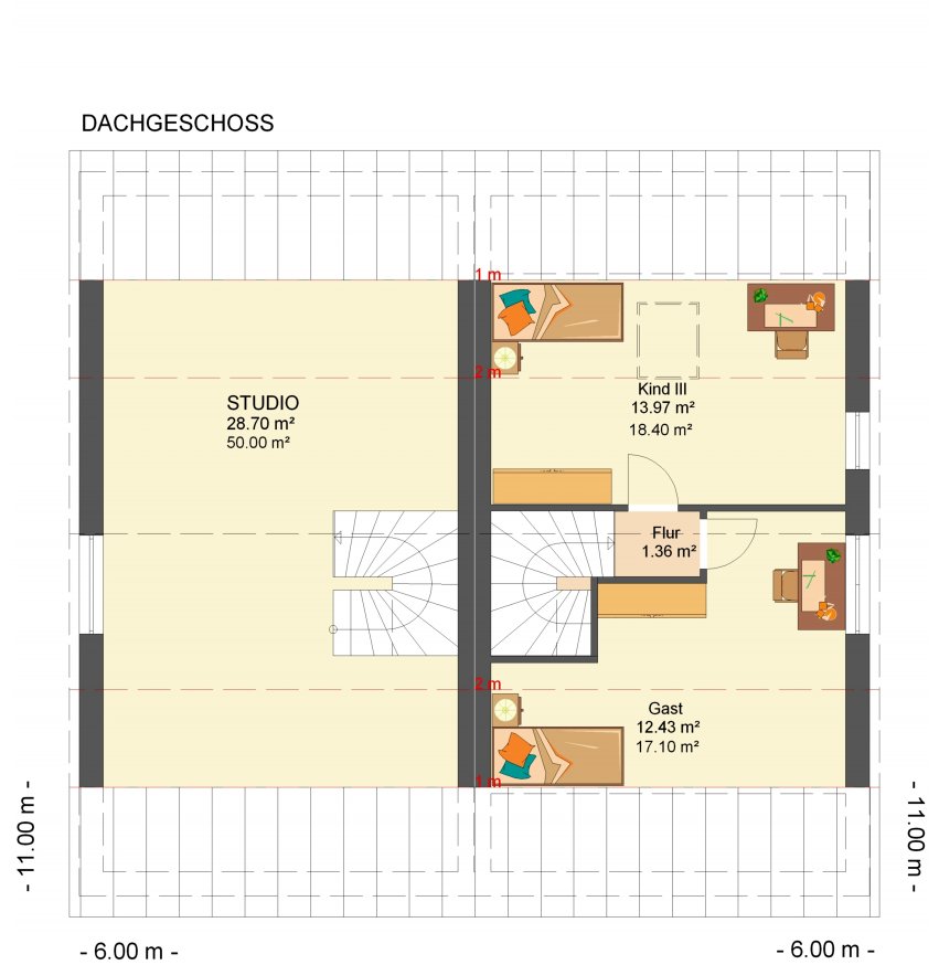 Kowalski Haus Maya-Viola 157 Grundriss - Dachgeschoss