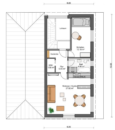 Kowalski Mehrfamilienhaus Ina 290 Grundriss Dachgeschoss